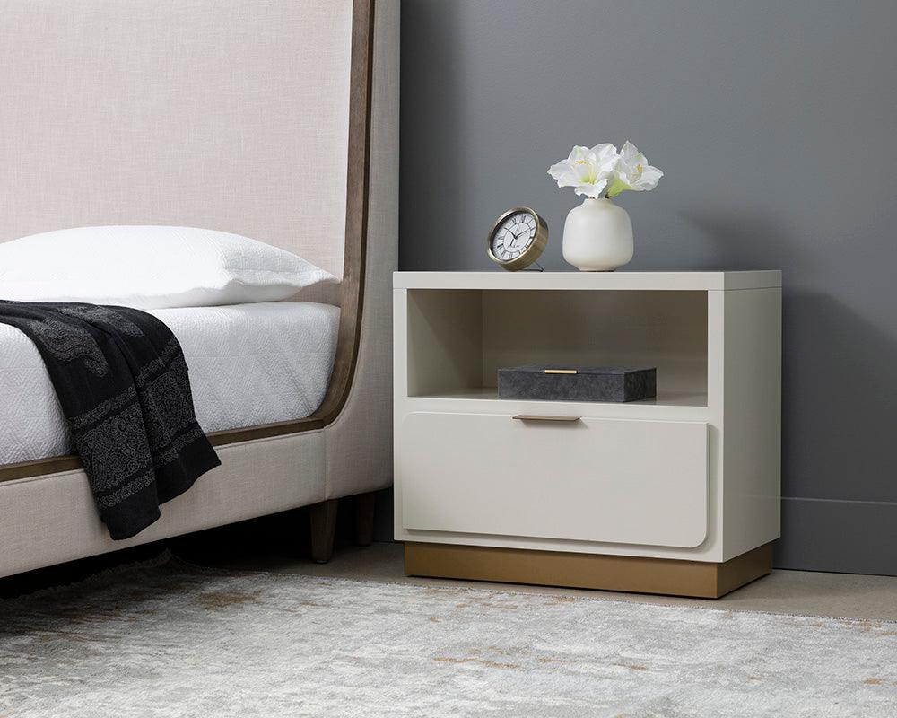 Jenkins Nightstand - High Gloss Cream