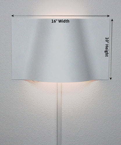 16"W Surface Wave Alluring Curved Metal LED Wall Light