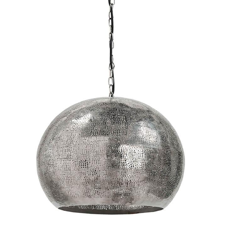 Pierced Metal Sphere Pendant (Polished Nickel)