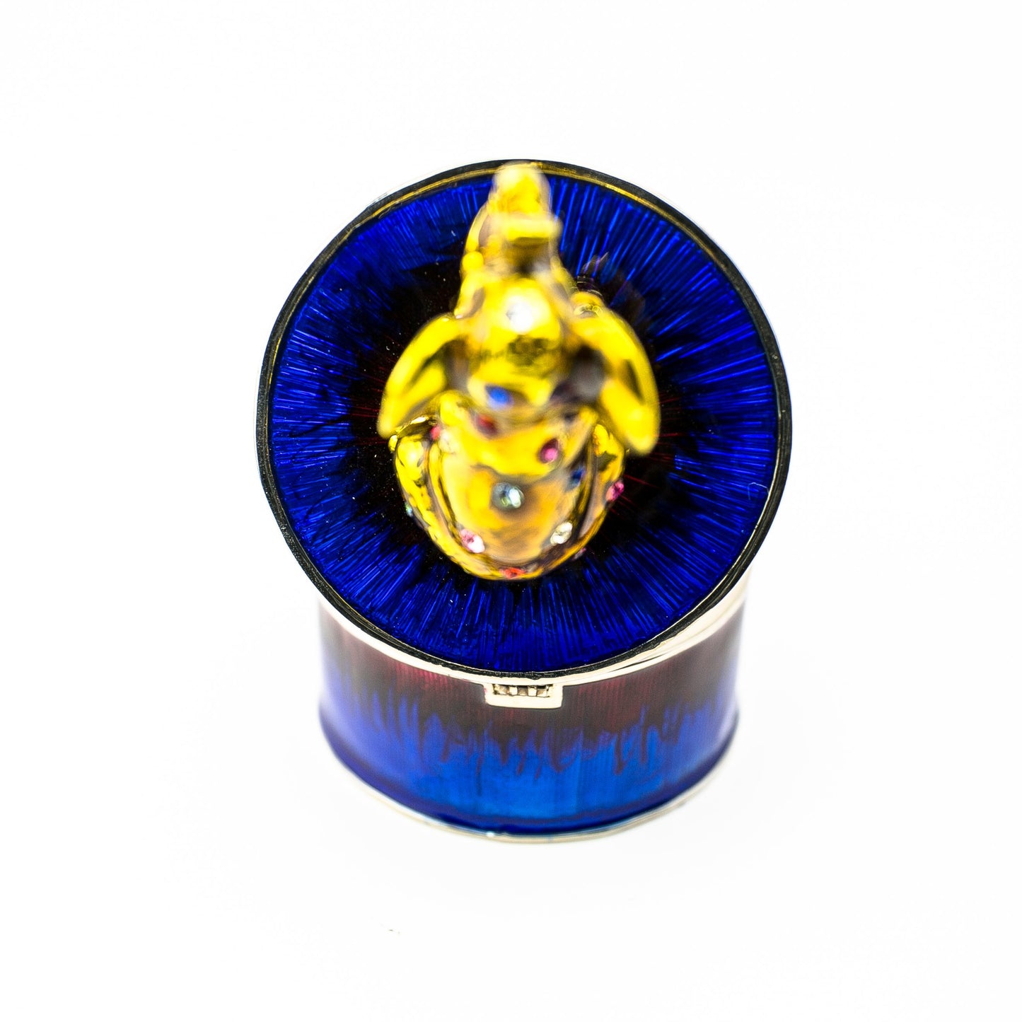 Gold Elephant on Blue Trinket Box