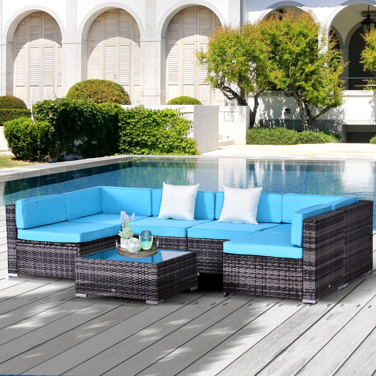 Outsunny 7 Piece Rattan Sofa Set Outdoor Furniture Patio SetFurnitureTaupe ShadowCouch, Furniture, outdoor, patio, Plant, Property, rattan, sofa, summer, Water1013.47Couch, Furniture, outdoor, patio, Plant, Property, rattan, sofa, summer, WaterFurnitureOutsunny 7 Piece Rattan Sofa Set Outdoor Furniture Patio SetOutsunny 7 Piece Rattan Sofa Set Outdoor Furniture Patio Set - Premium Furniture from Taupe Shadow - Just CHF 1013.47! Shop now at Maria Bitonti Home Decor