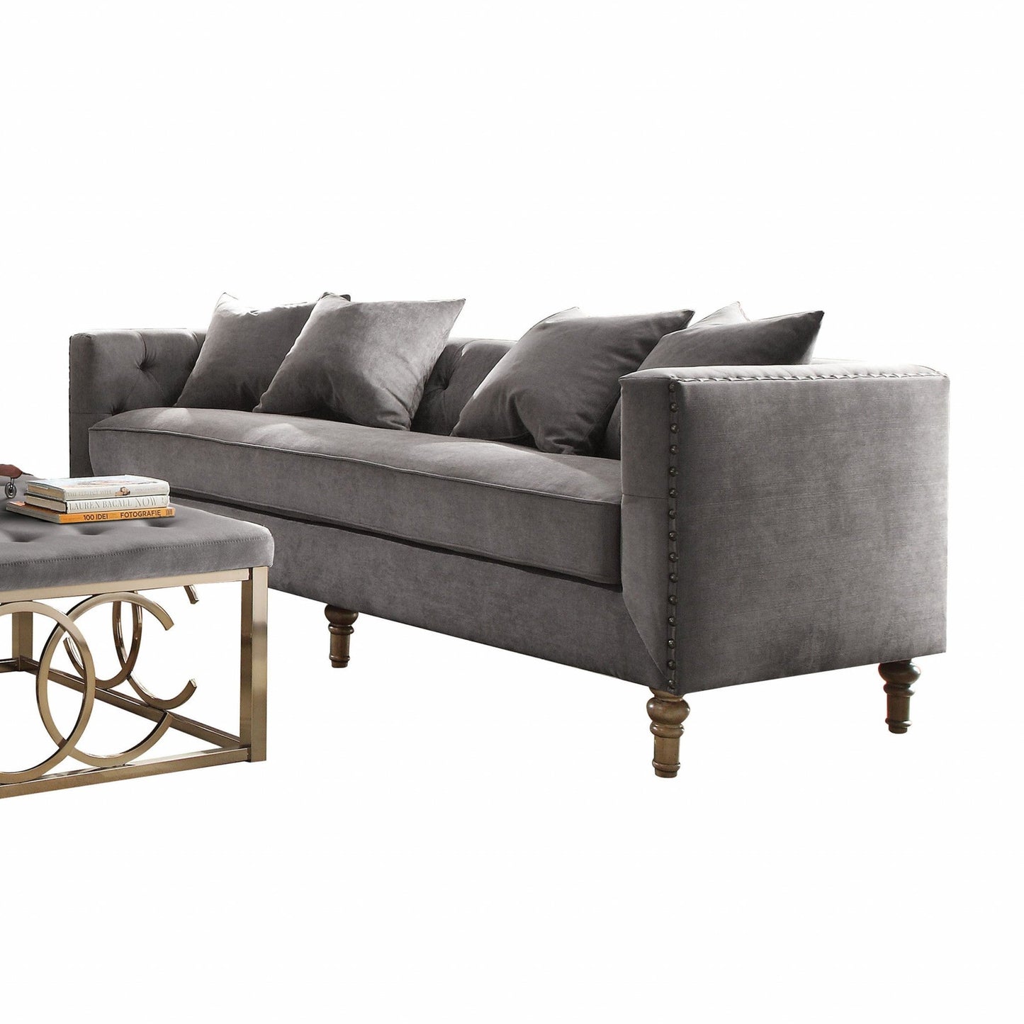 34inches X 84inches X 31inches Gray Velvet Upholstery Sofa w4 PillowsFurnitureJadefurniture, homeroots1831.51furniture, homerootsFurniture34inches X 84inches X 31inches Gray Velvet Upholstery Sofa w4 Pillows34inches X 84inches X 31inches Gray Velvet Upholstery Sofa w4 Pillows - Premium Furniture from Jade - Just CHF 1831.51! Shop now at Maria Bitonti Home Decor