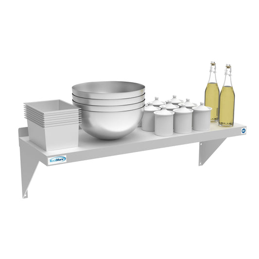 12" x 36" 18-Gauge Stainless-Steel Heavy Duty Wall Shelf, WMSH-1236. -