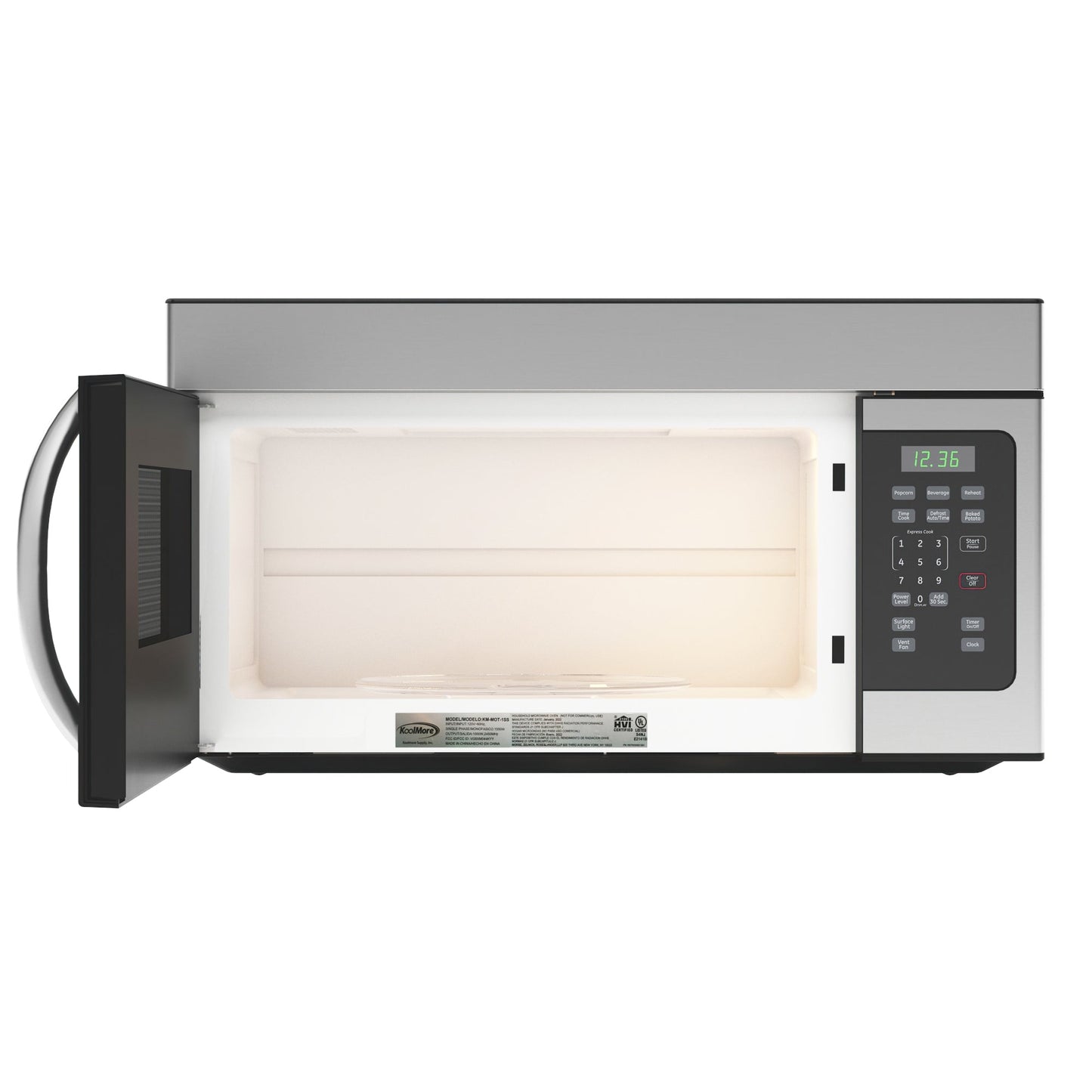 1.6 cu. ft. Over the Range Stainless Steel Microwave, KM-MOT-1SS. -