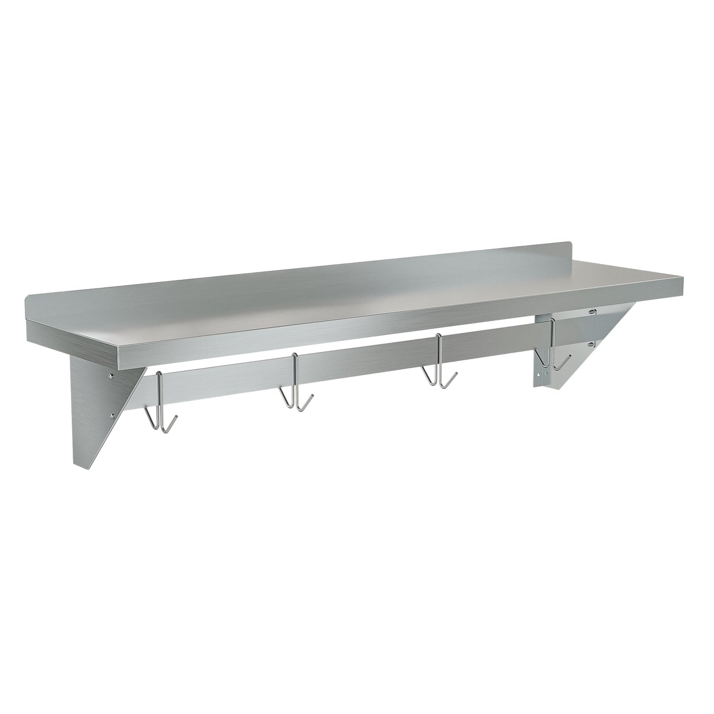 12" x 48" 18-Gauge Stainless-Steel Heavy Duty Wall Shelf with Pot