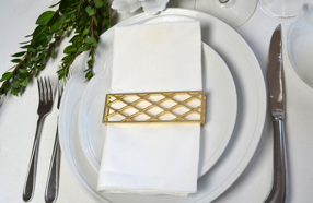 Large Trellis Napkin Wrap Set (4) Matte GoldHome DecorGold Andromeda33.52Home DecorLarge Trellis Napkin Wrap Set (4) Matte GoldLarge Trellis Napkin Wrap Set (4) Matte Gold - Premium Home Decor from Gold Andromeda - Just CHF 33.52! Shop now at Maria Bitonti Home Decor