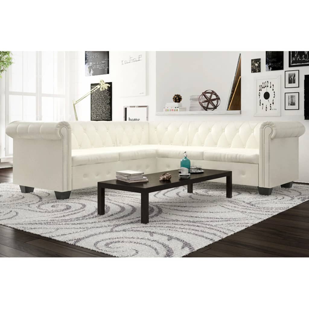 Chesterfield Corner Sofa 5-Seater White Faux LeatherHome & GardenEmerald Ares01120.170Home & GardenChesterfield Corner Sofa 5-Seater White Faux LeatherChesterfield Corner Sofa 5-Seater White Faux Leather - Premium Home & Garden from Emerald Ares - Just CHF 1120.17! Shop now at Maria Bitonti Home Decor