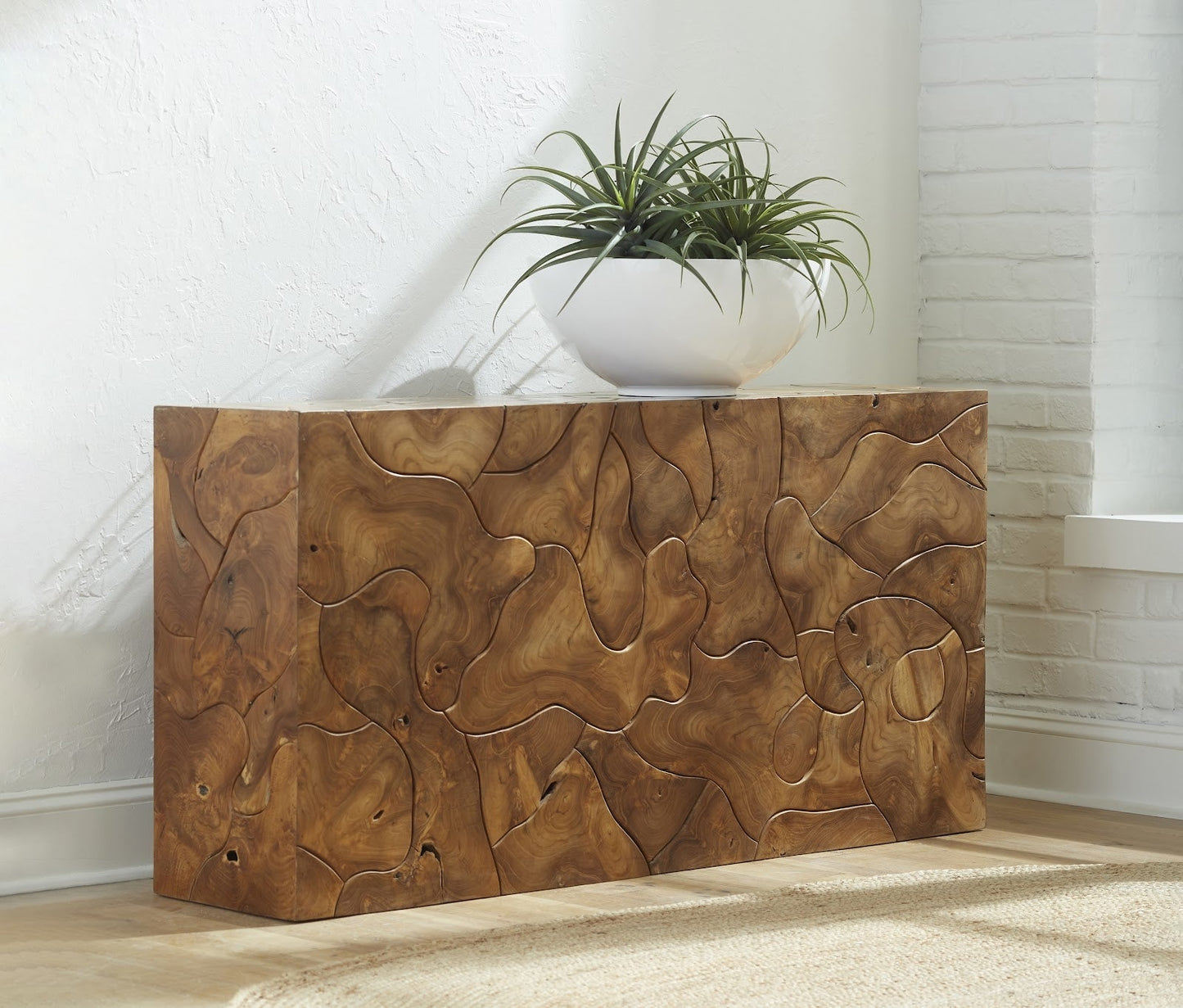 Teak Slice Console Natural