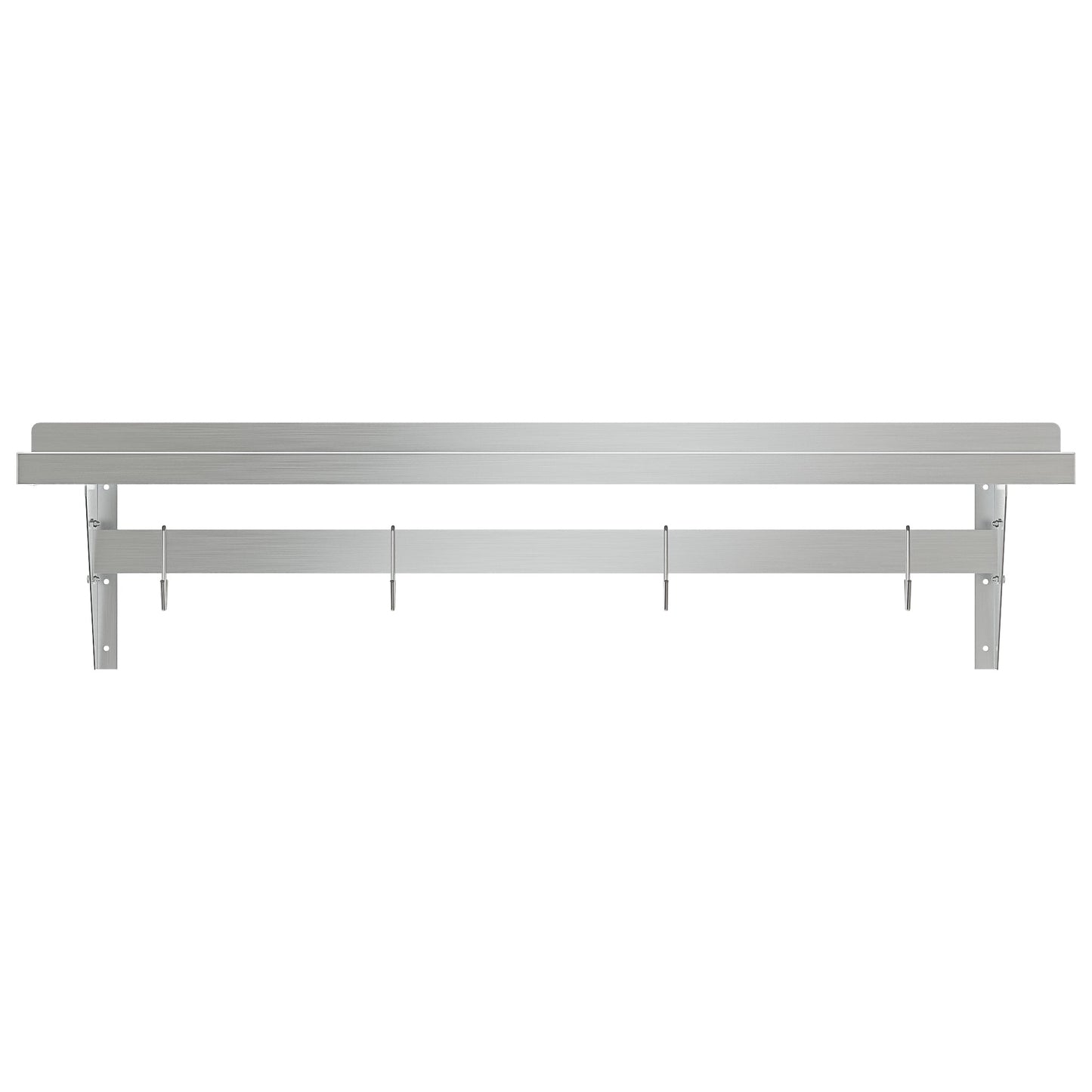 12" x 48" 18-Gauge Stainless-Steel Heavy Duty Wall Shelf with Pot