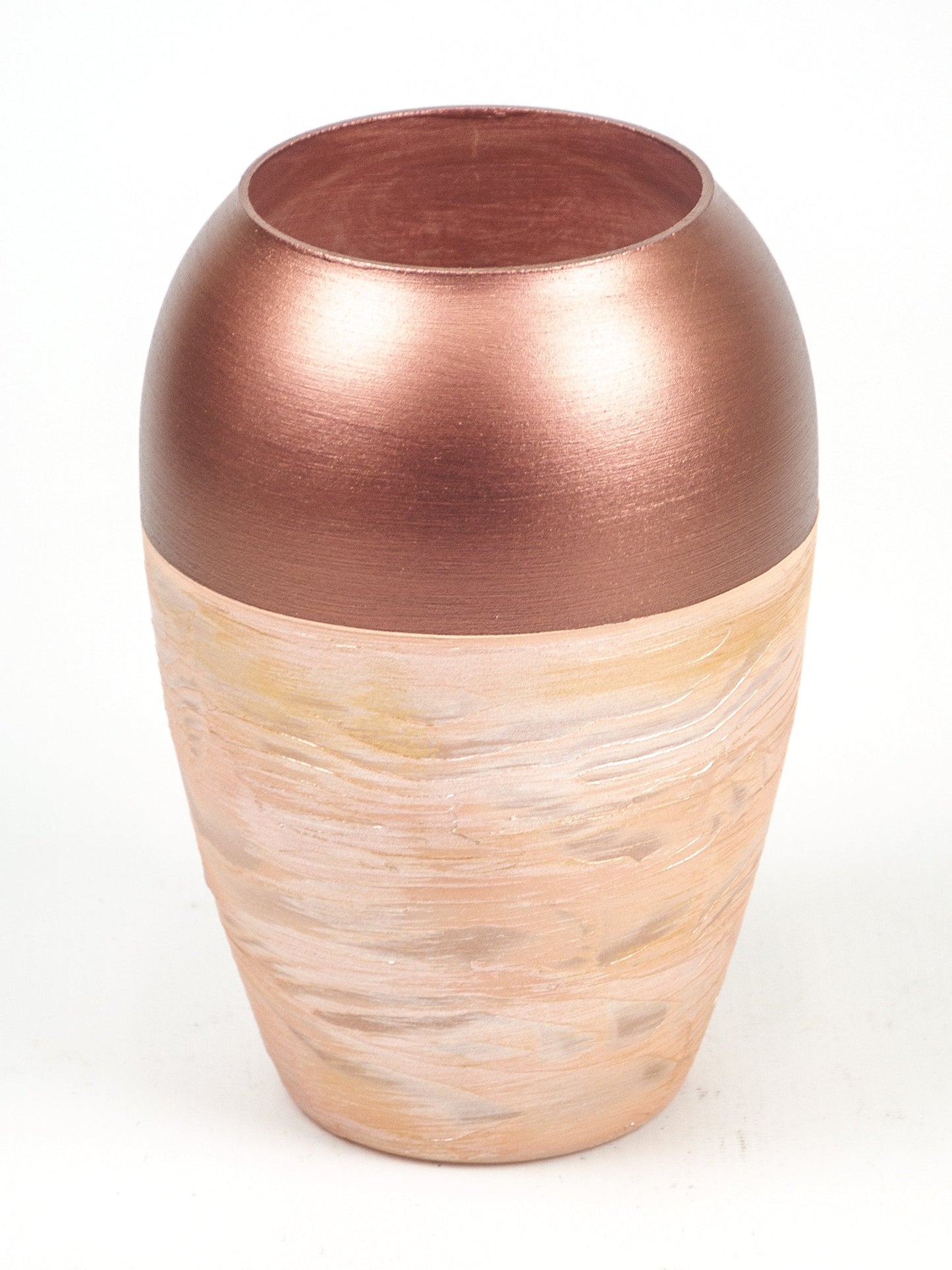 Handpainted Glass Copper Art Bud Vase | Interior Design Home Room