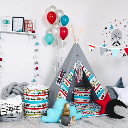 Child's Teepee Set Car RaceFurnitureSapphire Poplar120cm, Multicolored, new in, Teepee107.06120cm, Multicolored, new in, TeepeeFurnitureChild's Teepee Set Car RaceChild's Teepee Set Car Race - Premium Furniture from Sapphire Poplar - Just CHF 107.06! Shop now at Maria Bitonti Home Decor