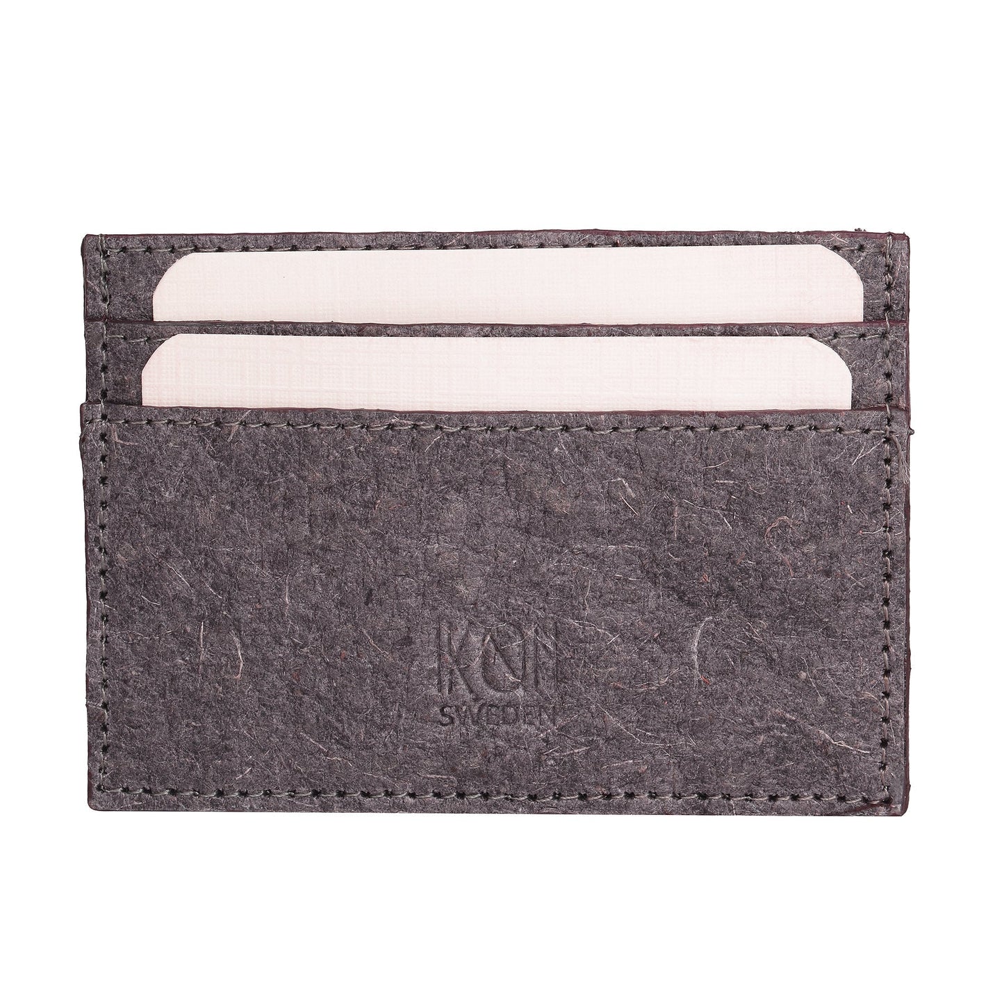 Coconut Leather Card Holder - Dark Grey