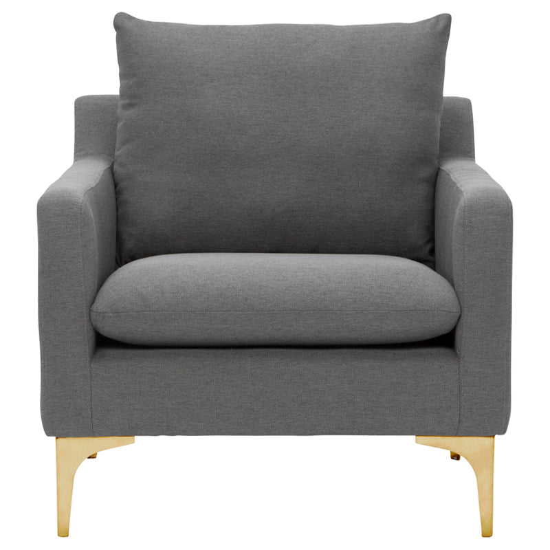 Anders Occasional Chair-Slate Grey/Gold