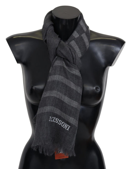 Missoni Gray Striped Wool Unisex Neck Wrap Fringes ScarfMen's ClothingCerulean SugarplumGray, Missoni, Scarves - Men - Accessories152.35Gray, Missoni, Scarves - Men - AccessoriesMen's ClothingMissoni Gray Striped Wool Unisex Neck Wrap Fringes ScarfMissoni Gray Striped Wool Unisex Neck Wrap Fringes Scarf - Premium Men's Clothing from Cerulean Sugarplum - Just CHF 152.35! Shop now at Maria Bitonti Home Decor