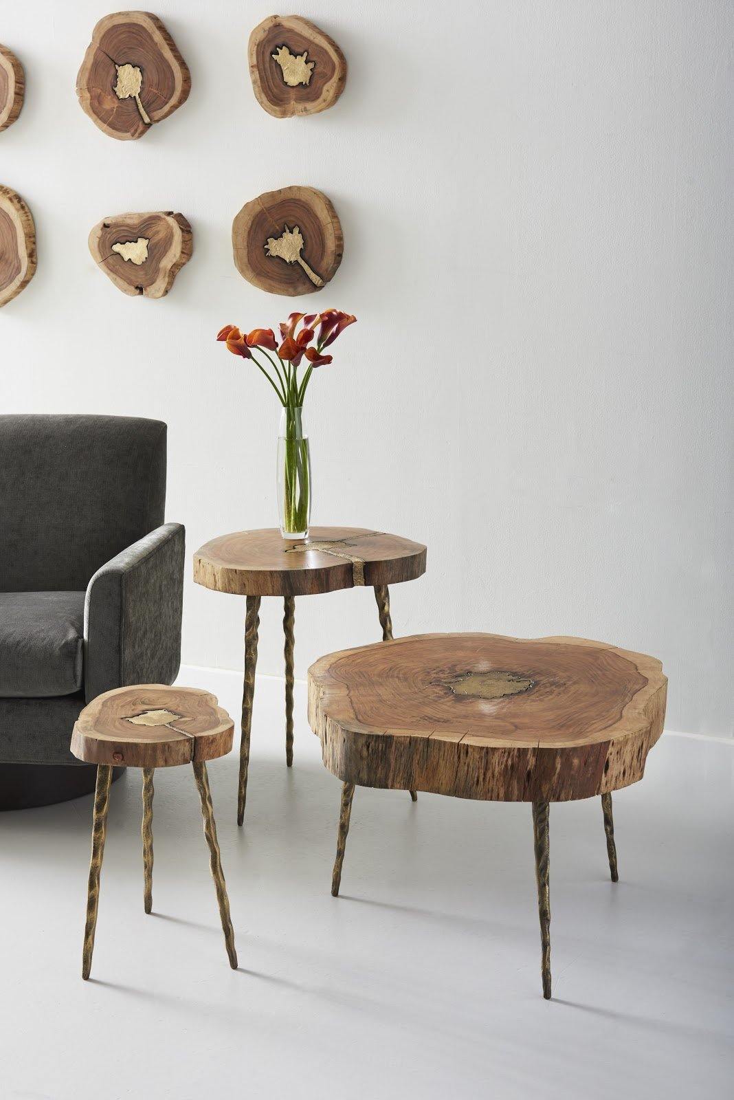 Molten Coffee Table Poured Brass In Wood