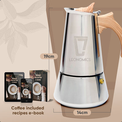 Leonomics Premium Stainless Steel Moka Pot - 300 mlFood & BeverageAquamarine Medeaac_exclude, Moka Pot, Percolator16.34ac_exclude, Moka Pot, PercolatorFood & BeverageLeonomics Premium Stainless Steel Moka Pot - 300 mlLeonomics Premium Stainless Steel Moka Pot - 300 ml - Premium Food & Beverage from Aquamarine Medea - Just CHF 16.34! Shop now at Maria Bitonti Home Decor