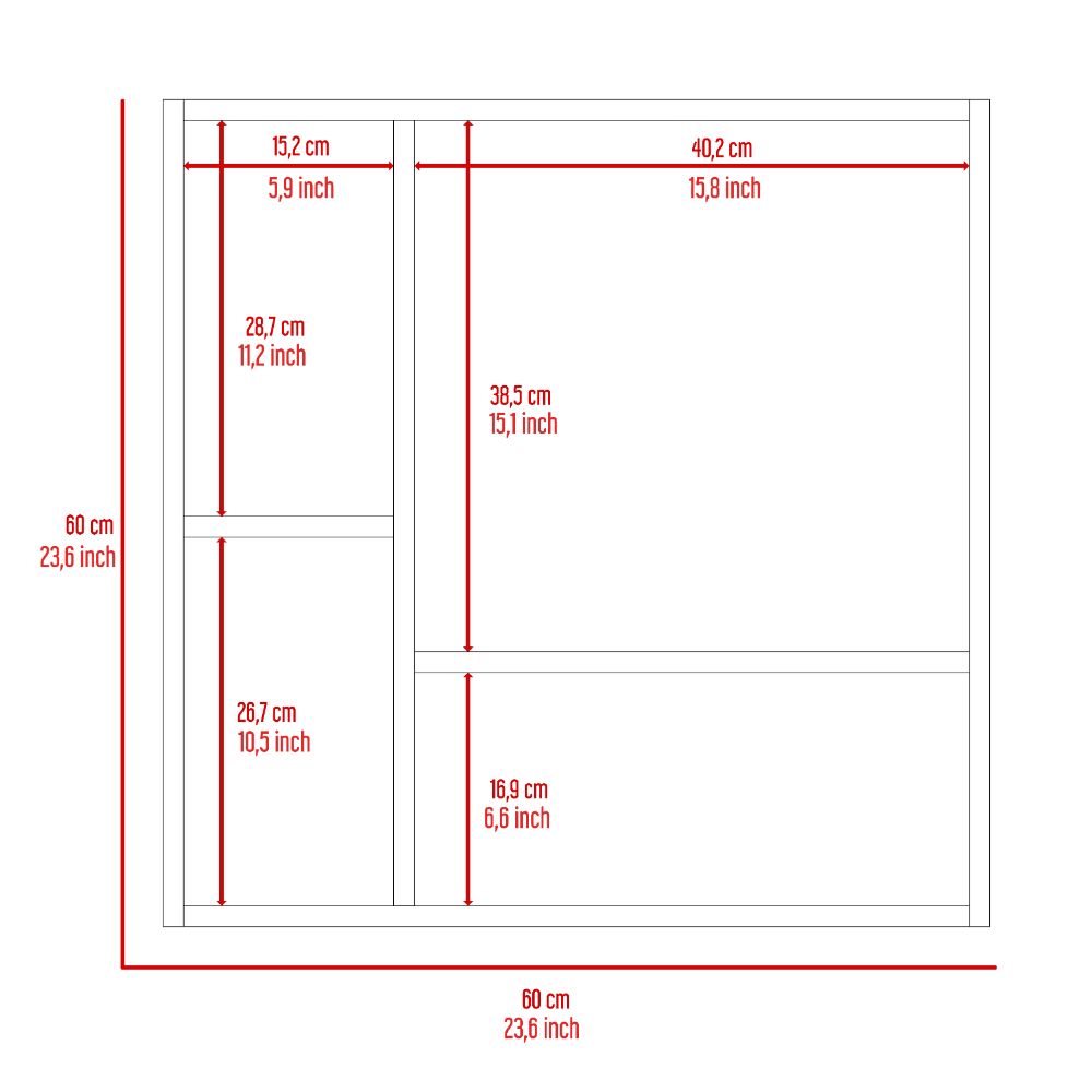 Medicine Cabinet Prague, Four Internal Shelves, Single Door, White