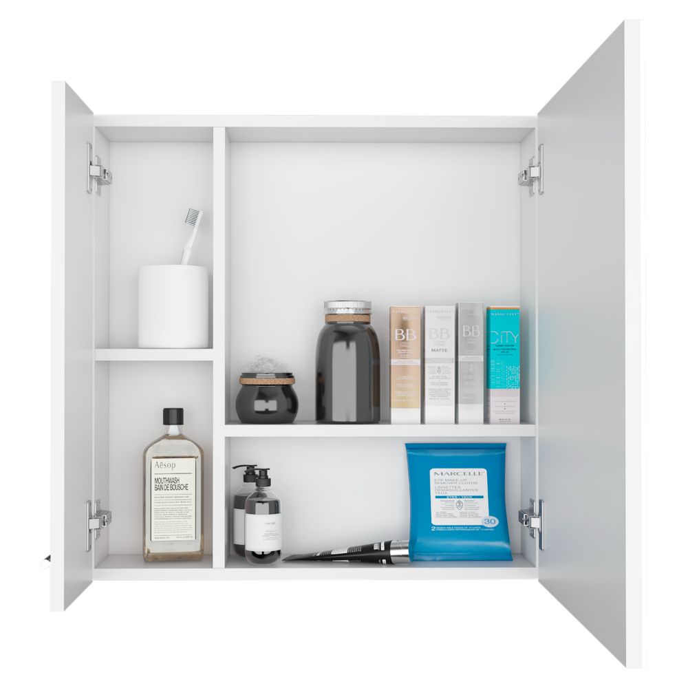 Medicine Cabinet Prague, Four Internal Shelves, Single Door, White