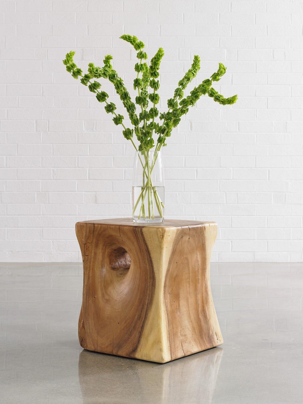 Peek a Boo Side Table Chamcha Wood, Natural