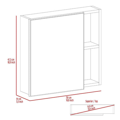 Medicine Cabinet Viking, Three Internal Shelves, Single Door, Two