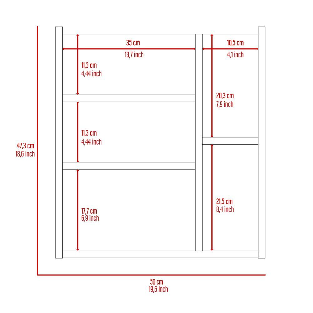 Medicine Cabinet Viking, Three Internal Shelves, Single Door, Two