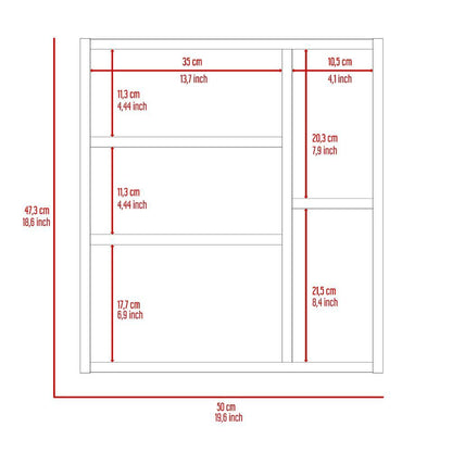 Medicine Cabinet Viking, Three Internal Shelves, Single Door, Two