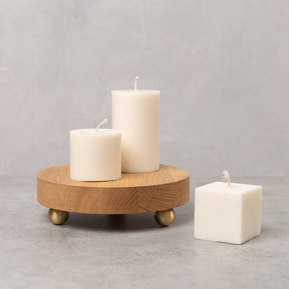 Cylinder shape rapeseed wax pillar candle