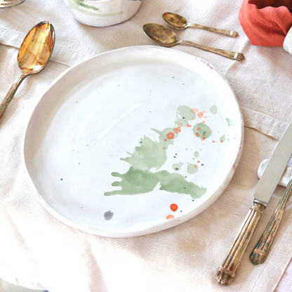 Ceramic Handmade Dinnerplate in a Watercolour Aesthetic