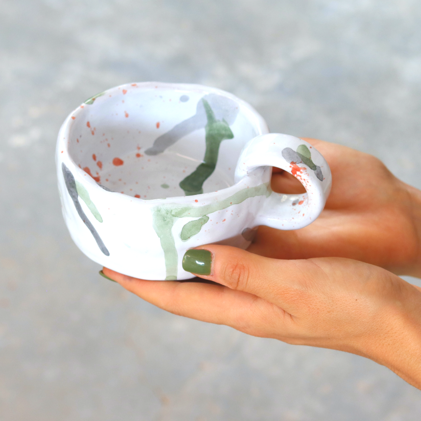 Ceramic Handmade Mug in a Watercolour Aesthetic