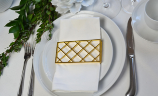 Large Trellis Napkin Wrap Set (4) Matte GoldHome DecorGold Andromeda33.52Home DecorLarge Trellis Napkin Wrap Set (4) Matte GoldLarge Trellis Napkin Wrap Set (4) Matte Gold - Premium Home Decor from Gold Andromeda - Just CHF 33.52! Shop now at Maria Bitonti Home Decor