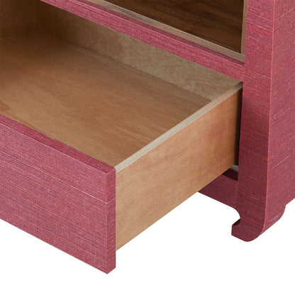 Ming 2-Drawer Side Table, Red