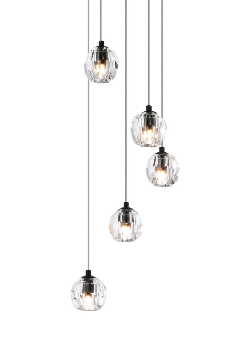 Eren 5 lights Black pendant