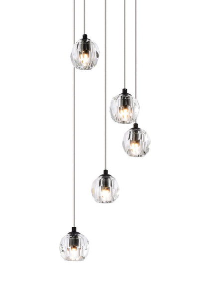 Eren 5 lights Black pendant