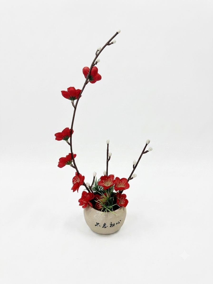 Floral blossom pot Deep Red